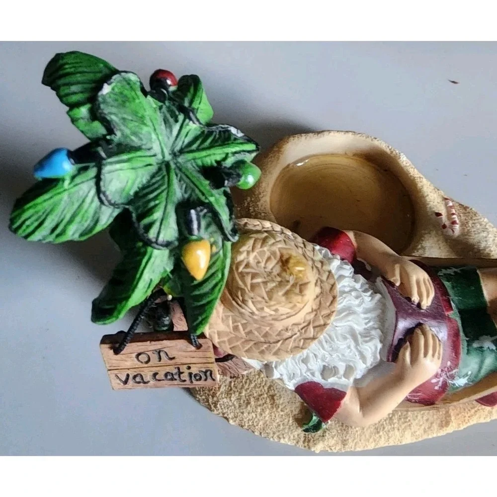 Yankee Candle Santa On Vacation Hammock Votive Candle Holder Island Holiday